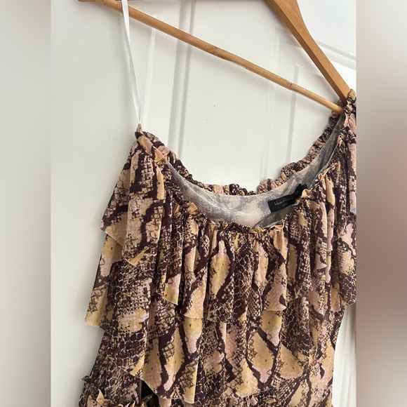 House of Harlow 1960 x REVOLVE  • Python Print Mesh One Shoulder Dress Sz XL - Picture 6 of 11